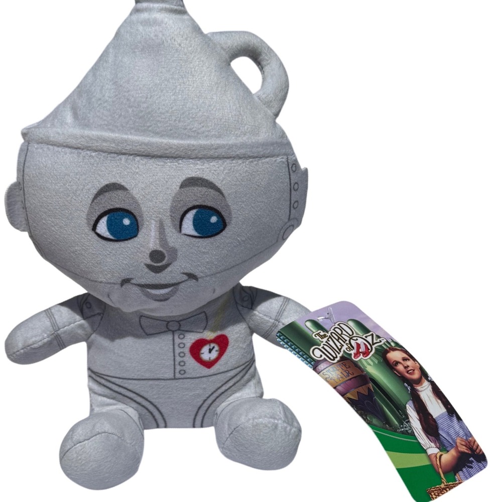 Toy Factory Wizard of Oz Tin Man Big Head Plush 8in Stuffed Figure Silver